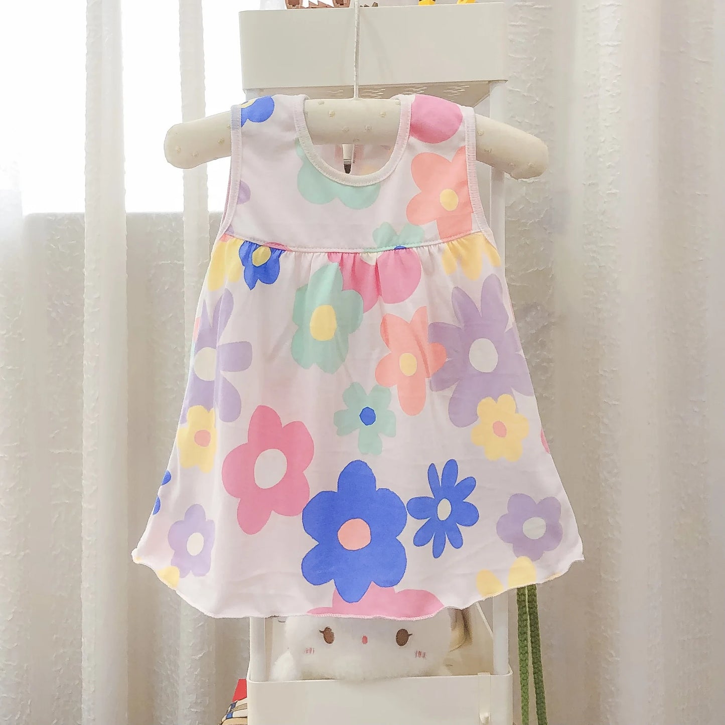 Vestido de algodón para bebé, ropa infantil de moda, estilo floral, Princesa, novedad de verano