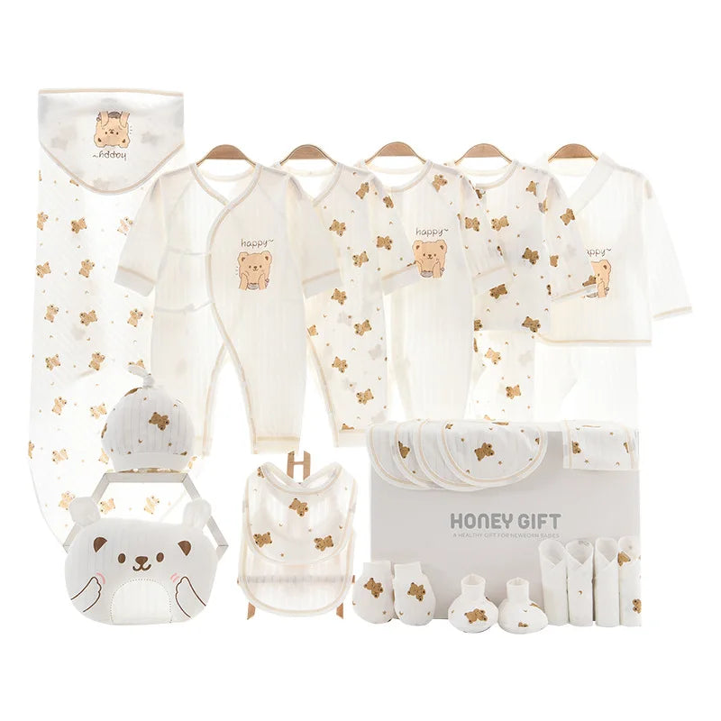 22/26 pieces/lot Newborn Baby Clothes Sets For Girls Boys 100% Cotton Infant Summer Clothes Outfits Baby Rompers Hat Bibs