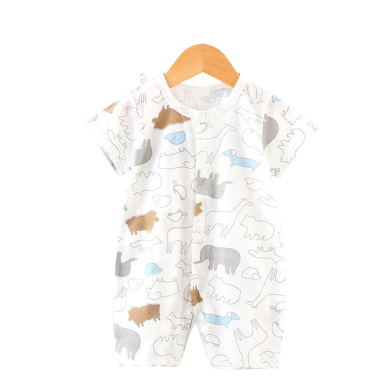 Pelele de algodón para bebé, ropa de dibujos animados para niño pequeño, mono de manga corta para escalar, disfraz infantil para recién nacido, novedad de verano