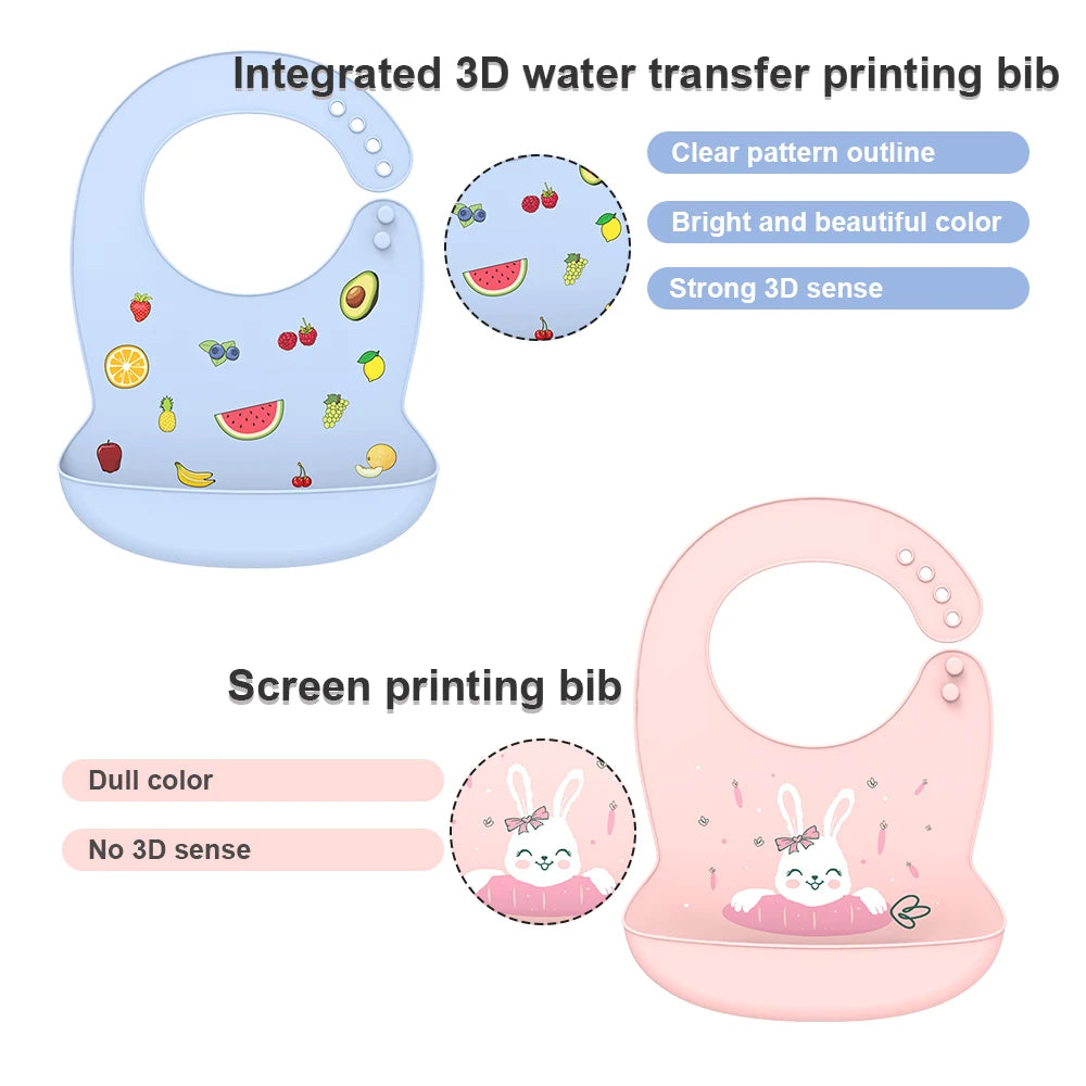 Babero de silicona para bebé, Baberos impermeables con goteo de Saliva y plátano, delantales comestibles suaves para alimentación de recién nacido, bufanda ajustable para eructar para bebé