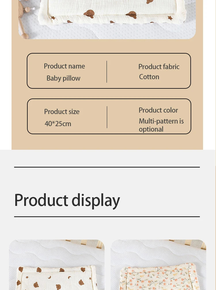 Almohadillas para recién nacido, almohada Universal de algodón transpirable, absorción del sudor, 0 a 6 meses