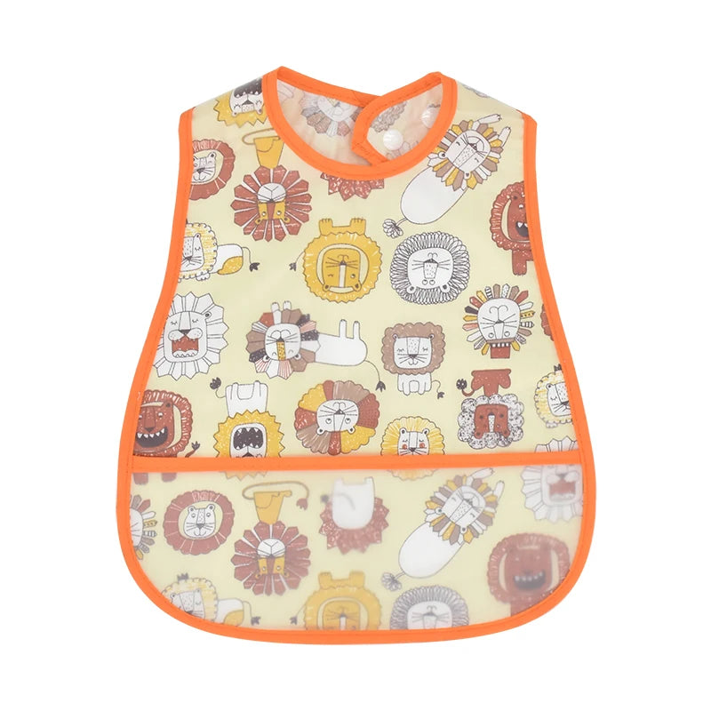 Baberos de alimentación para el almuerzo con bolsillo impermeable EVA con patrón de dibujos animados, Baberos ajustables para bebés, delantal bonito para niños, paños para eructar, novedad de 2023
