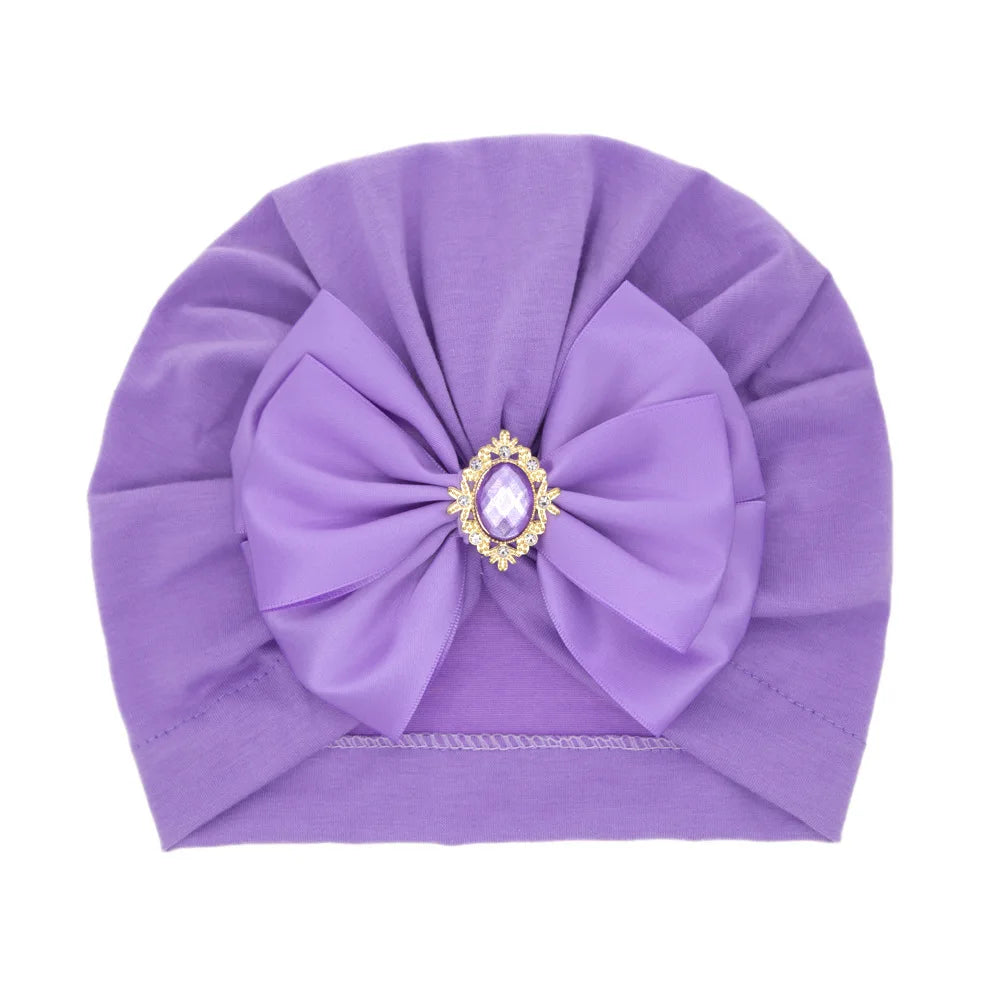 1 pieza, gorro estampado para bebé, gorro para niños, lazo para niñas recién nacidas, accesorios de fotografía de diamantes, gorro para primavera y otoño, accesorios infantiles