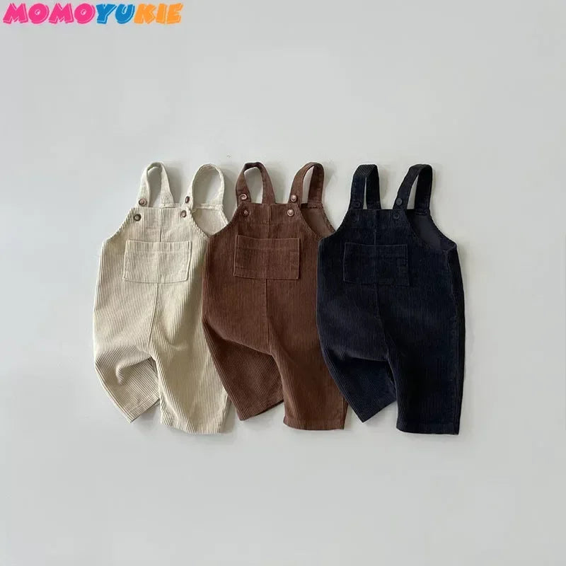 2023 Newborn Clothes Boy's Corduroy Jumpsuit Autumn Winter Jumpsuits Girl's romper Casual Bib Pants Overalls Baby kids clothes