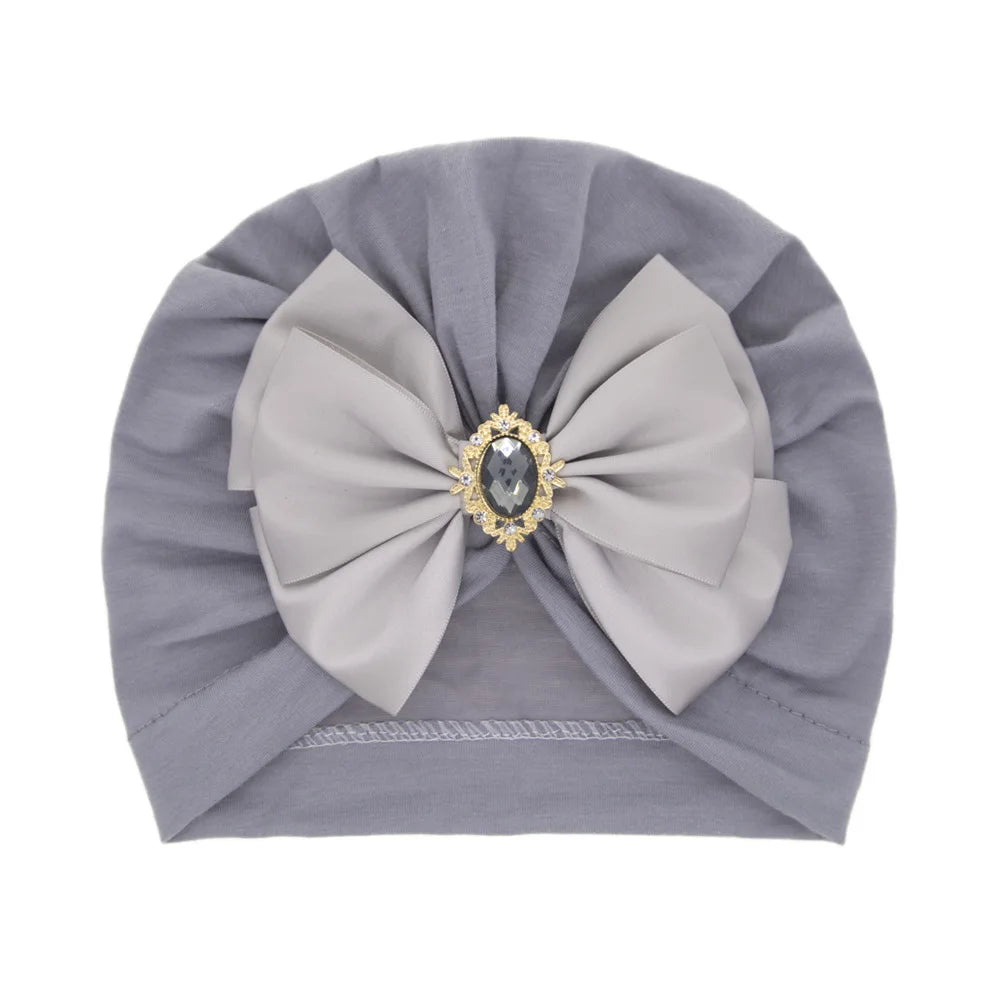1 pieza, gorro estampado para bebé, gorro para niños, lazo para niñas recién nacidas, accesorios de fotografía de diamantes, gorro para primavera y otoño, accesorios infantiles