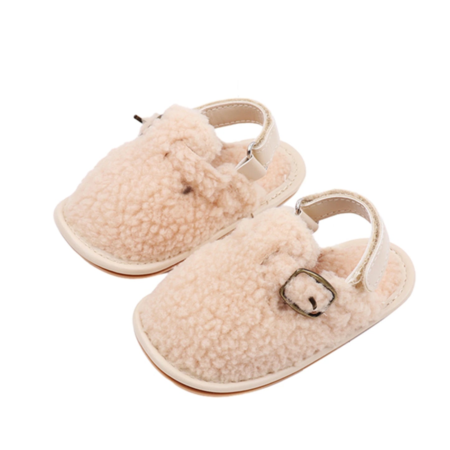 Zapatillas para bebés y niños, zapatos de interior de suela suave antideslizantes de lana Coral, zapatos para primeros pasos para niños de 0 a 18M
