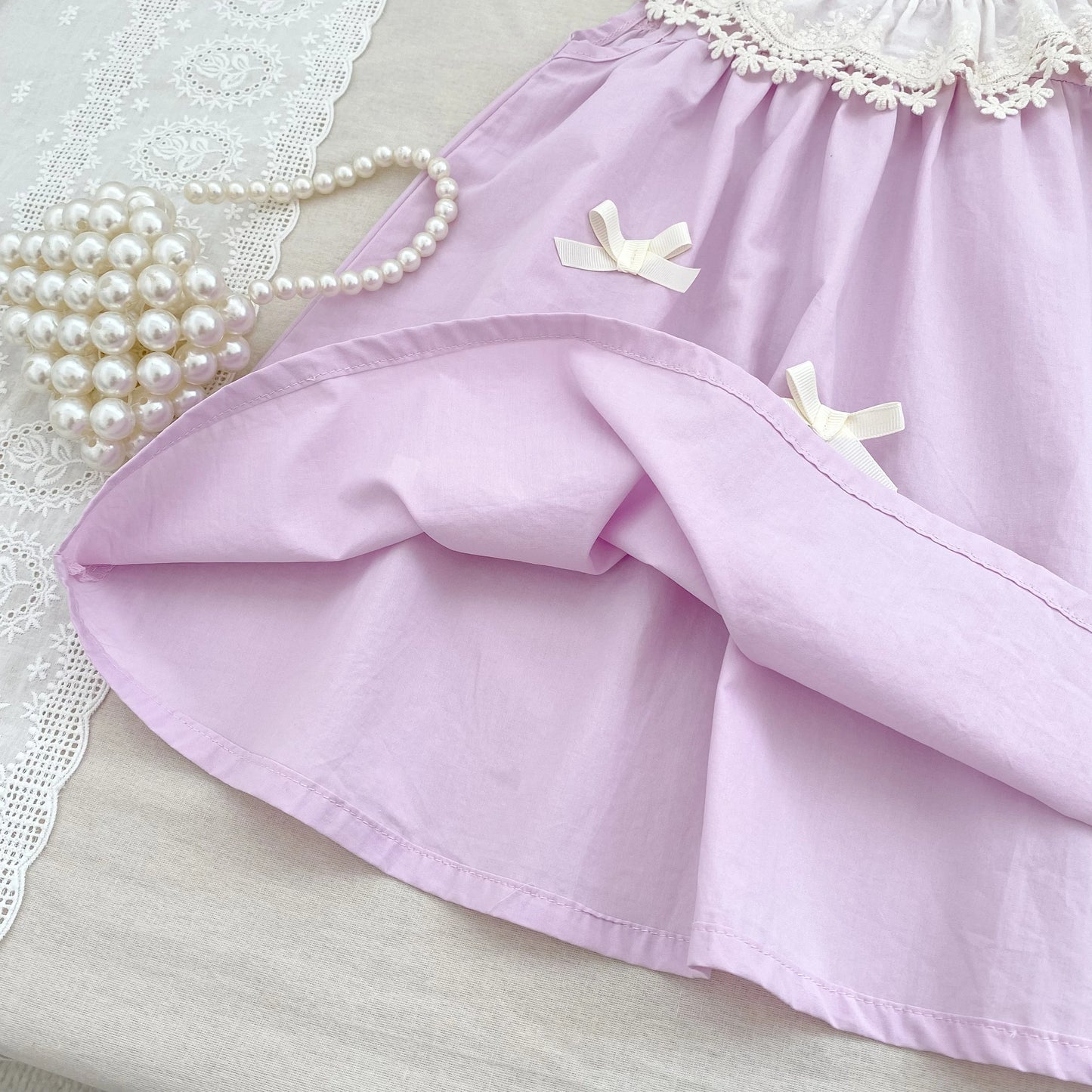 Vestido de encaje con cuello de pétalo para hermanas, peleles para bebés, ropa para niñas, vestido de princesa para fiesta con lazo, ropa dulce y bonita para niños