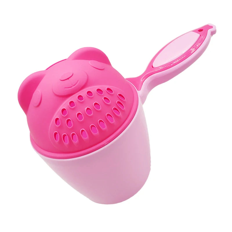 Taza de baño de oso de dibujos animados para bebé, taza de champú para ducha de niño recién nacido, cuchara de agua para ducha de bebé y niño, tazas de lavado de baño para 3 colores, 1 ud.