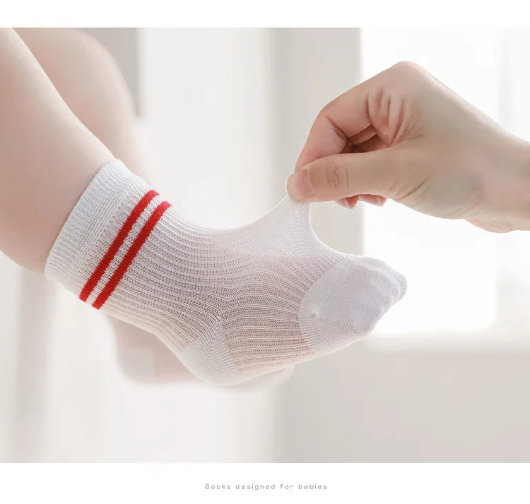 Calcetines de tubo largo para bebé, calcetines transpirables de verano para niños, medias de algodón suave para bebé, calcetines para bebés