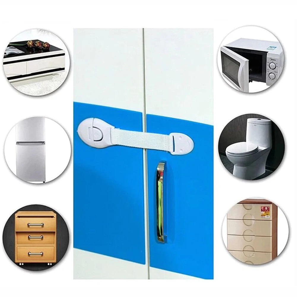 10 Uds. Cerradura de seguridad para gabinete para niños, Protector de seguridad a prueba de bebés, cerradura para puerta de cajón, protección de plástico, cerradura de puerta de seguridad para niños