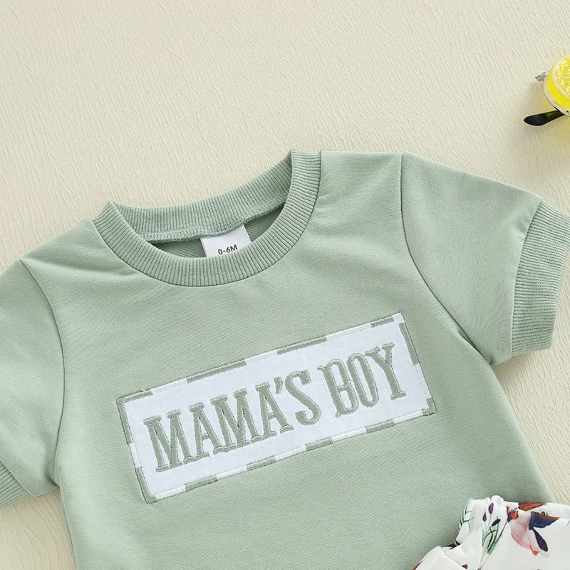 Lioraitiin, trajes de verano para niños pequeños, camisetas de manga corta con cuello redondo y Bordado de letras, pantalones cortos de cintura elástica, conjunto de ropa de 2 uds.