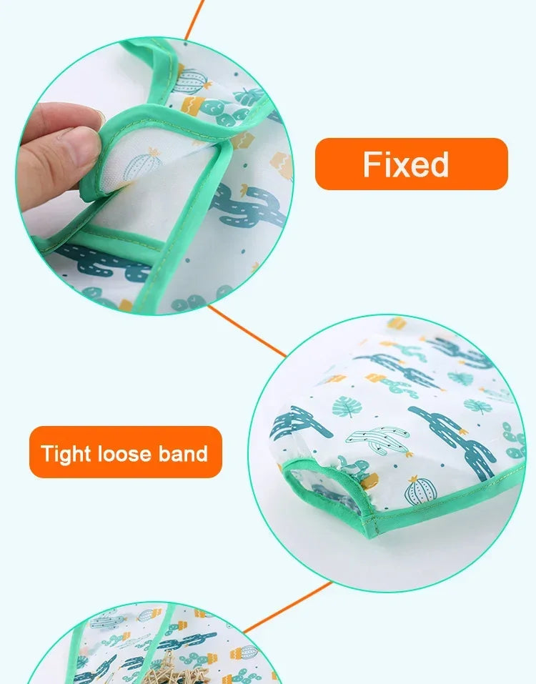 Babero de silicona con dibujos animados para bebé de 0 a 6 años, Baberos suaves, ropa bonita para bebé, delantal de manga larga impermeable sin BPA