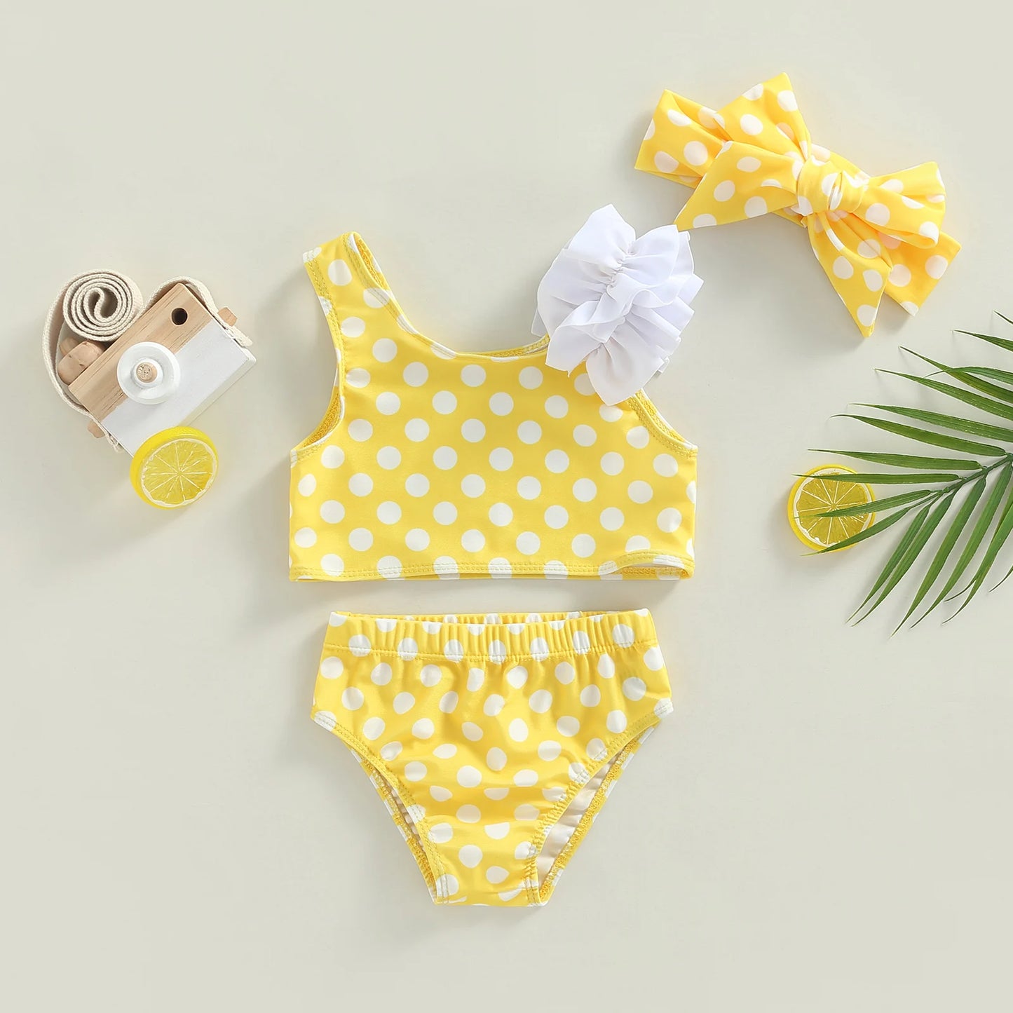 Citgeett Traje de baño de verano para niñas, sin mangas, con estampado de pastel, ropa de playa + pantalones cortos, conjunto de ropa