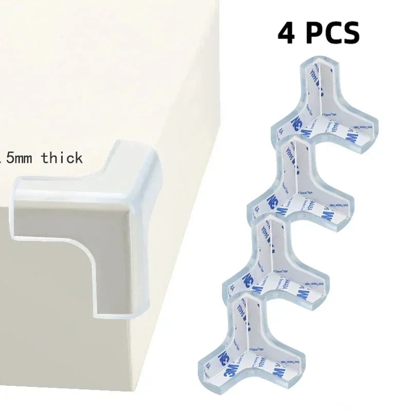 Tira de protección transparente de PVC para bebés con cinta de doble cara, protectores de esquina L para bordes de mesa de seguridad para niños, protectores de muebles