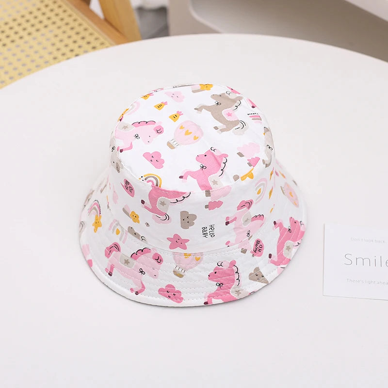 Sombrero de Sol de Panamá para bebé, gorra de pescador de dibujos animados para niño y niña, sombrero de cubo para bebé al aire libre, novedad de verano y otoño
