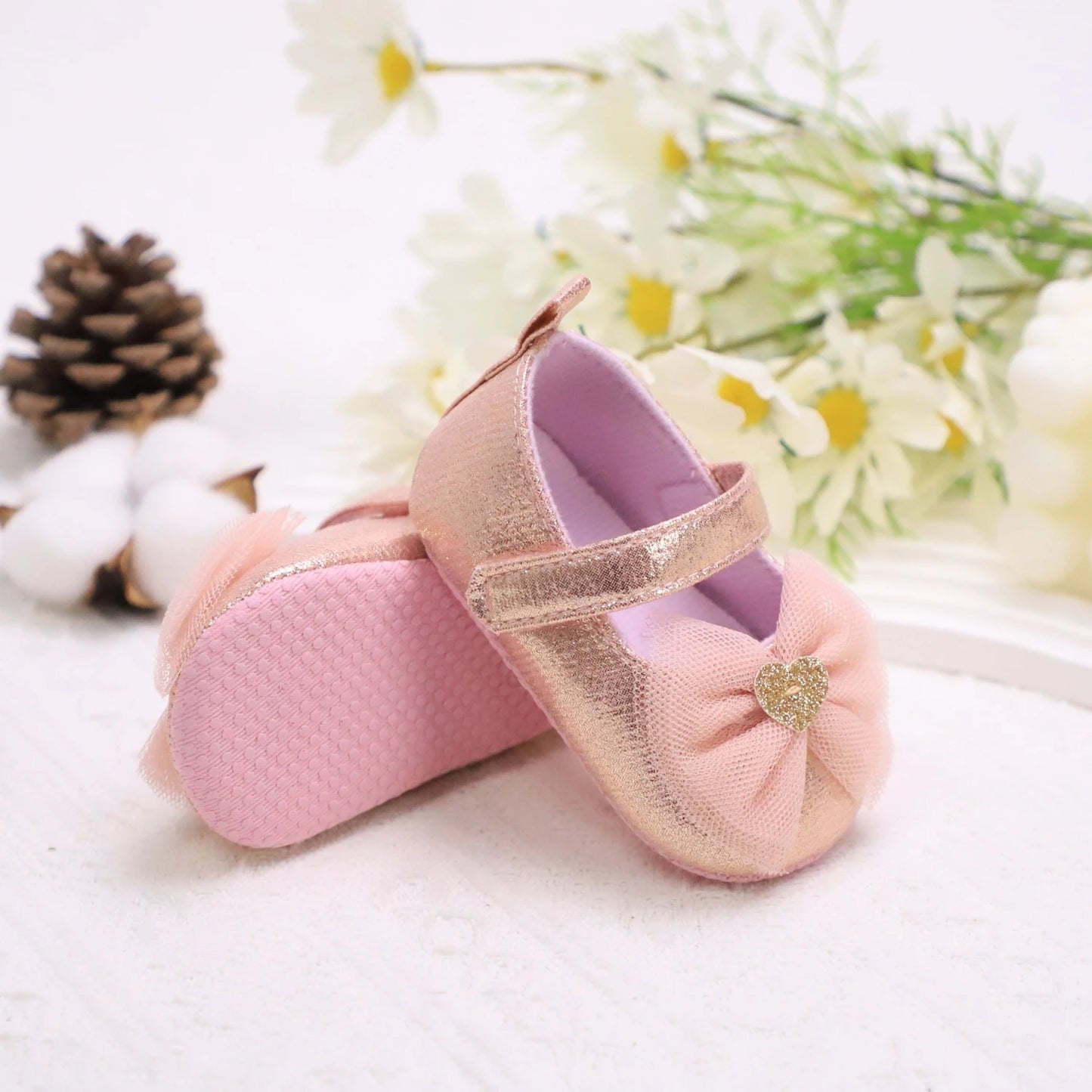 Zapatos de paso para bebé, primer par de zapatos para niños pequeños, zapatos de bebé, zapatos de moda antideslizantes transpirables para niñas, estilo de encaje de princesa