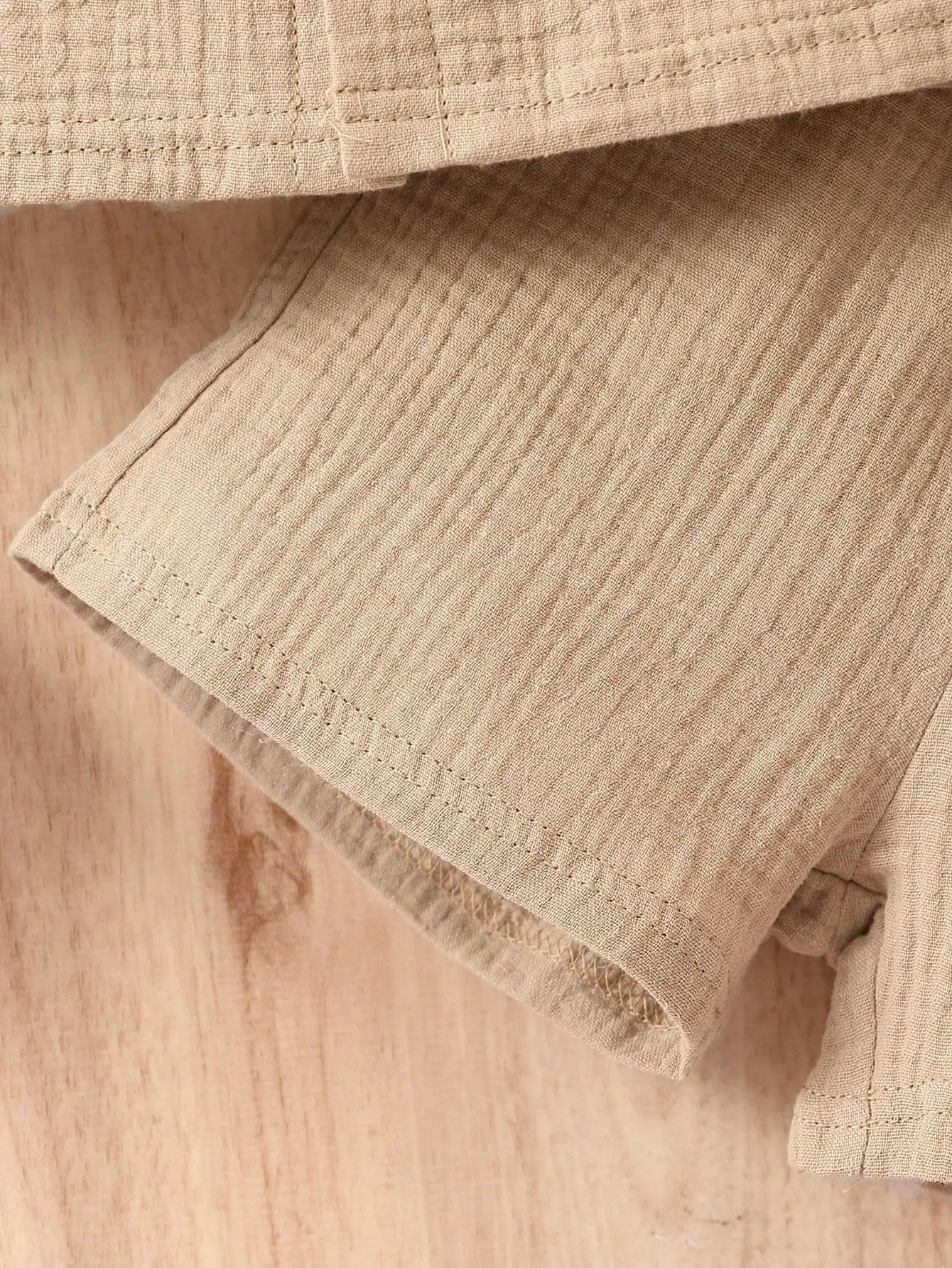 Algodón 2 piezas verano bebé niño caqui pantalones cortos de manga corta Casual al aire libre todo Simple cómodo traje suave