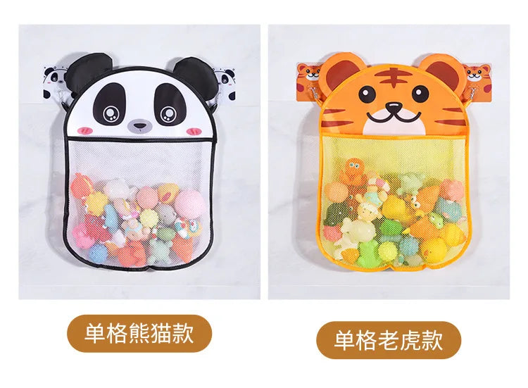 Cesta colgante de ducha de animales de dibujos animados, bolsa de malla bonita, organizador de almacenamiento para el baño, soporte para niños, bolsa de red para juguetes de agua para baño de bebé