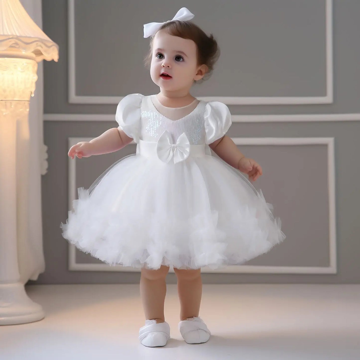 Vestido de niña recién nacida, vestidos de fiesta para niñas de 1 año, vestido de princesa de cumpleaños, vestido de bautizo con mangas peludas de verano, ropa de bebé