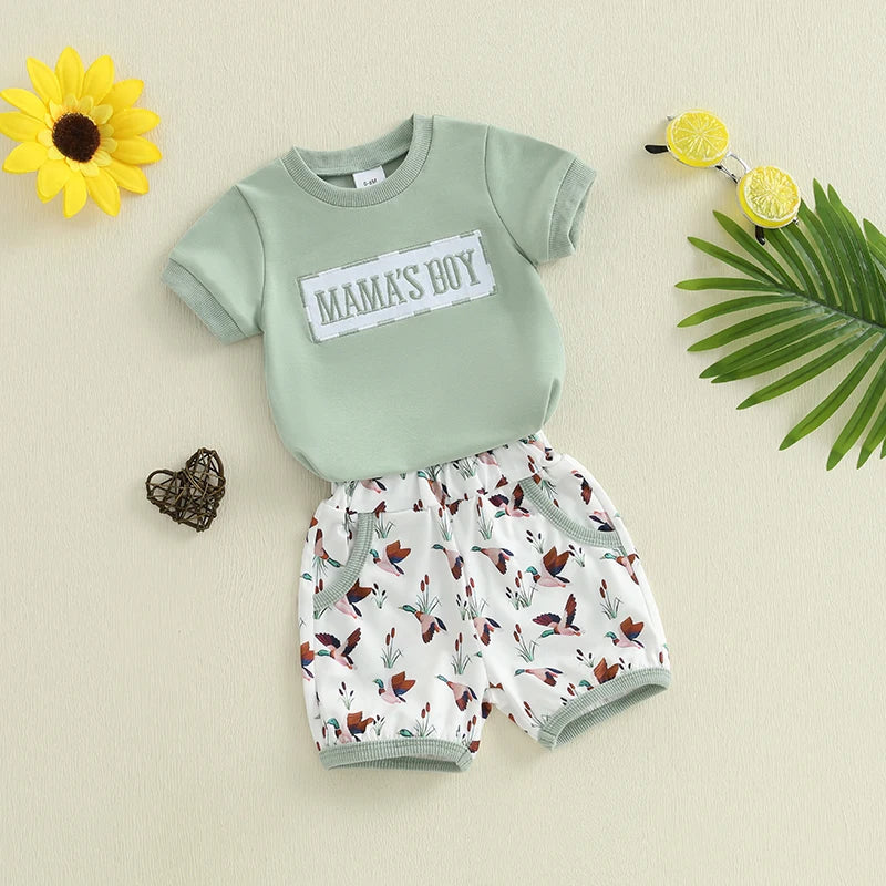 Lioraitiin, trajes de verano para niños pequeños, camisetas de manga corta con cuello redondo y Bordado de letras, pantalones cortos de cintura elástica, conjunto de ropa de 2 uds.