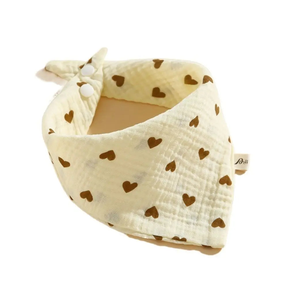 Baberos de muselina estampados para bebé, paños de algodón con botón a presión, toalla de Saliva con volantes suaves