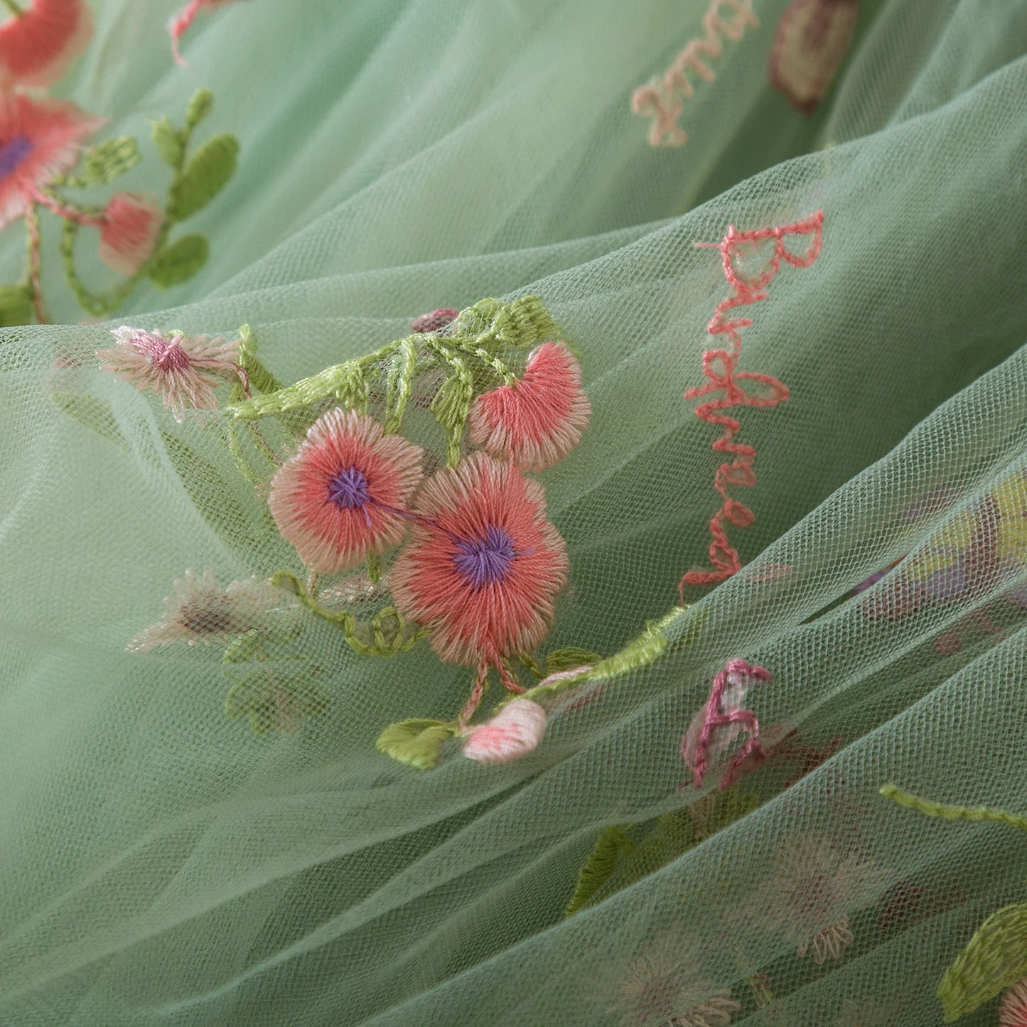 Vestido de verano para niñas pequeñas, tutú de malla hinchado, vestido con tirantes y bordado Floral de princesa, ropa de fiesta de cumpleaños para niñas pequeñas