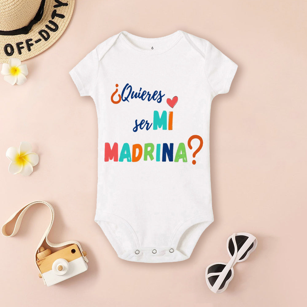 Be You Be My Godmother & Godfather-body con estampado para bebé, ropa de bautismo para Madrina Padrino, monos infantiles de verano