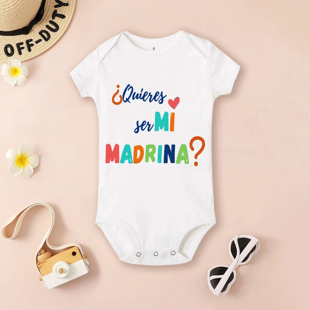 Be You Be My Godmother & Godfather-body con estampado para bebé, ropa de bautismo para Madrina Padrino, monos infantiles de verano