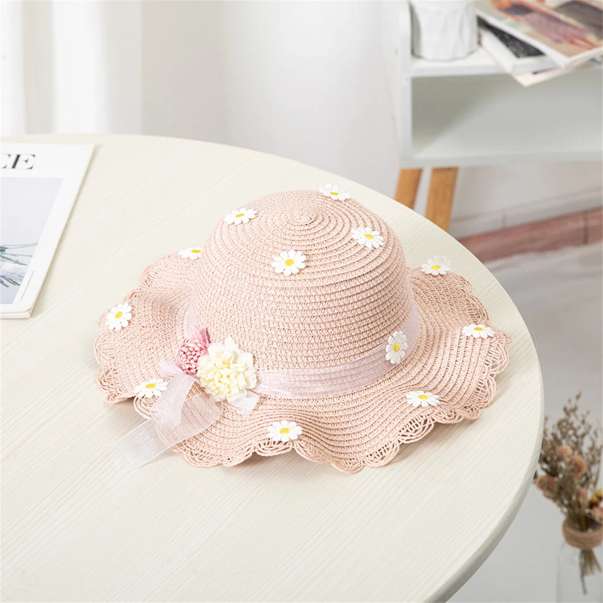 Sombrero de Sol para niños y niñas, conjunto de gorro con bolsa de paja, protección solar de viaje para bebé, sombreros de playa, sombrero de pescador para el sol, novedad de verano