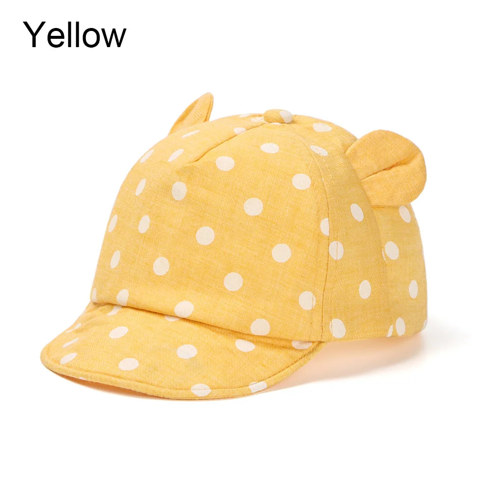 Sombrero de béisbol informal para bebé de 6-24 meses, gorra con Orejas de conejo, gorros de playa de lunares, gorra de Panamá, sombrero de sol para niños al aire libre