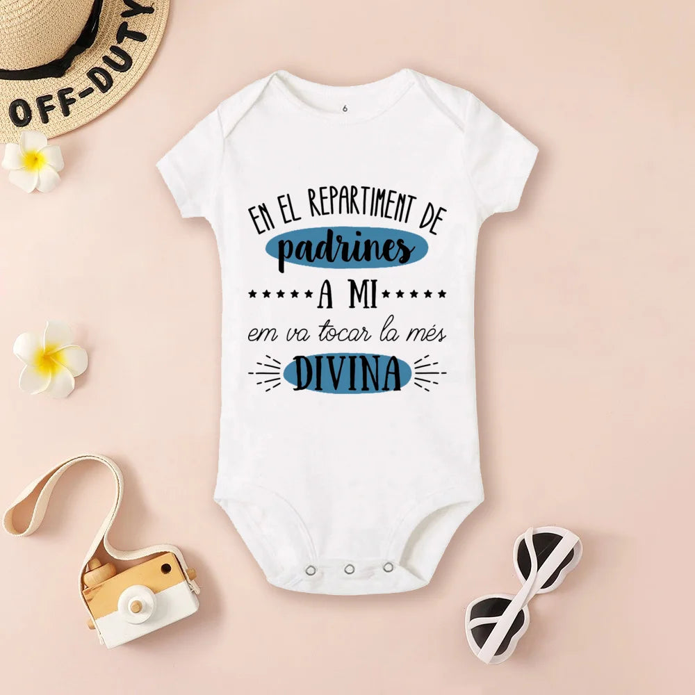 Be You Be My Godmother & Godfather-body con estampado para bebé, ropa de bautismo para Madrina Padrino, monos infantiles de verano