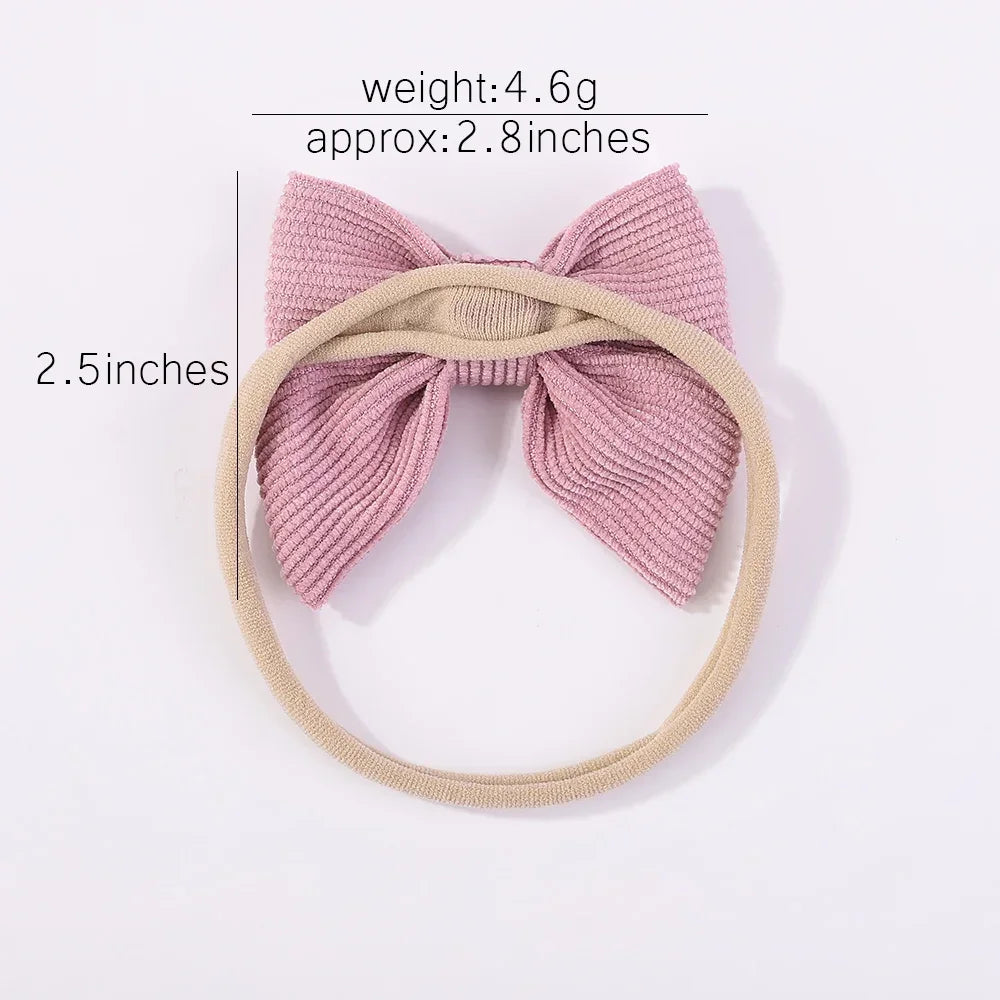 5 unids/lote, diadema elástica de nailon para bebé, banda para la cabeza con lazo de encaje y flores para recién nacido, accesorios suaves para el cabello para niña pequeña