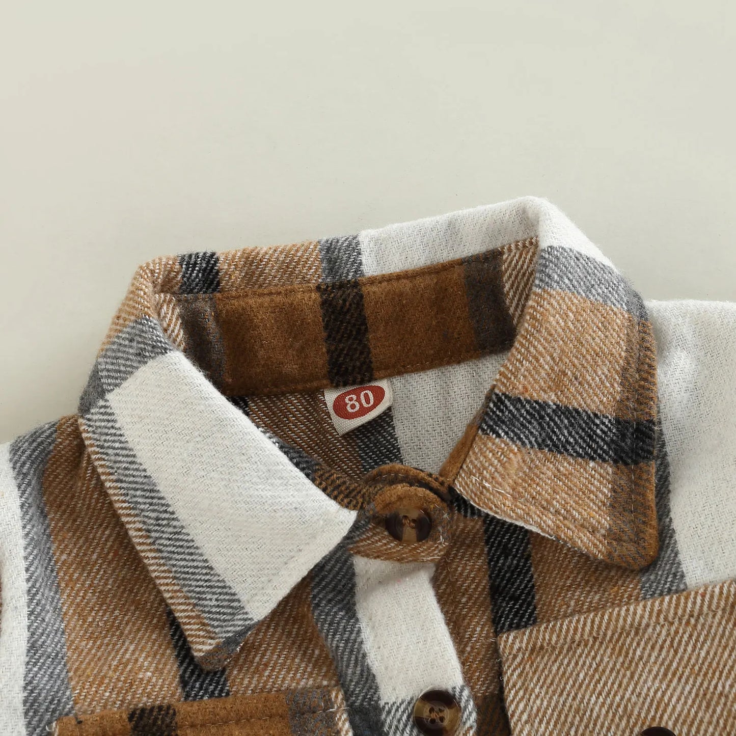Camisa a cuadros para niños y niñas, chaqueta informal de manga larga con solapa y botones, 6M-4T