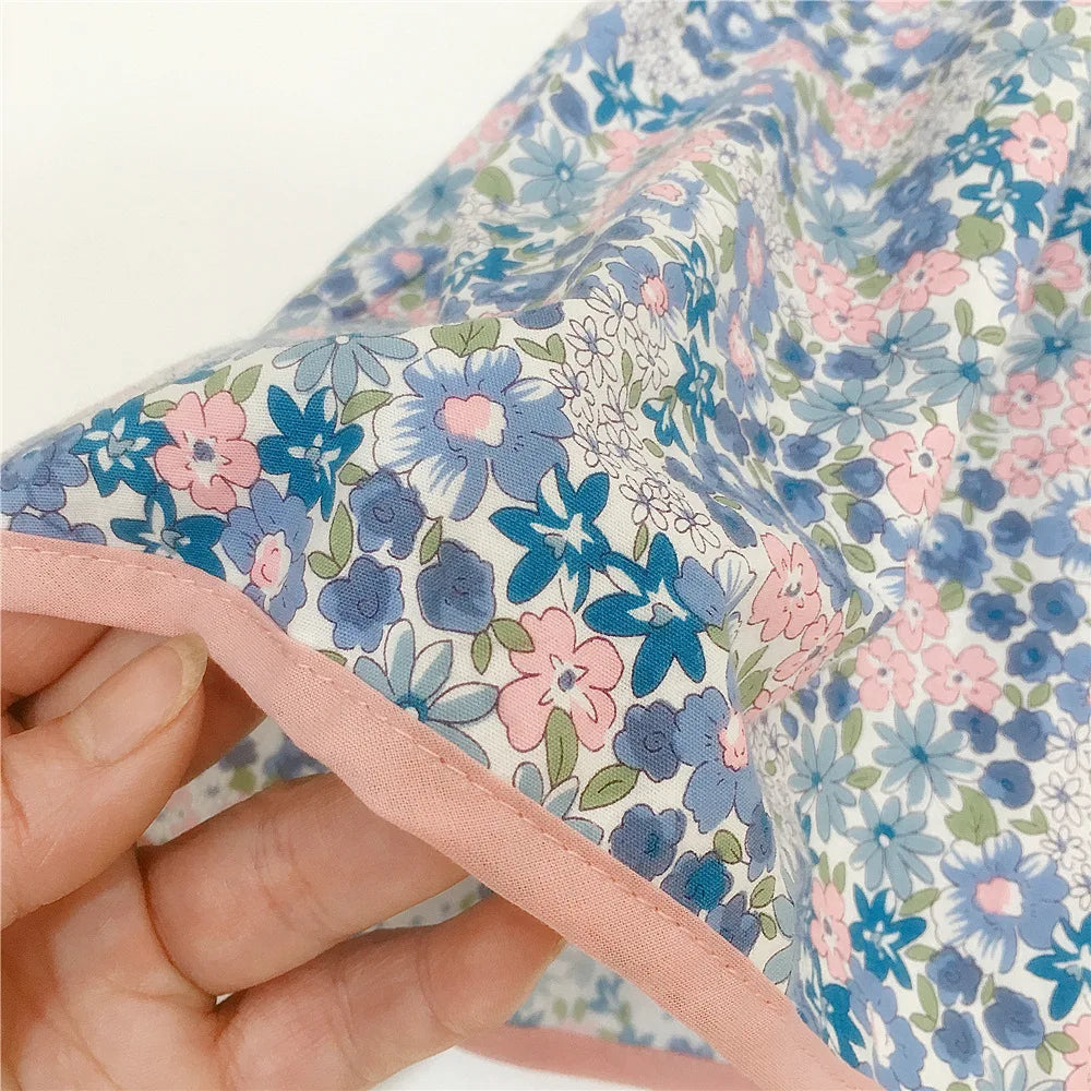 Vestido de flores fragmentadas para niñas, ropa de bebé, lazo de algodón, mangas voladoras pequeñas, vestido de princesa para niños, verano, nuevo