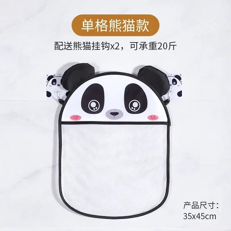 Cesta colgante de ducha de animales de dibujos animados, bolsa de malla bonita, organizador de almacenamiento para el baño, soporte para niños, bolsa de red para juguetes de agua para baño de bebé