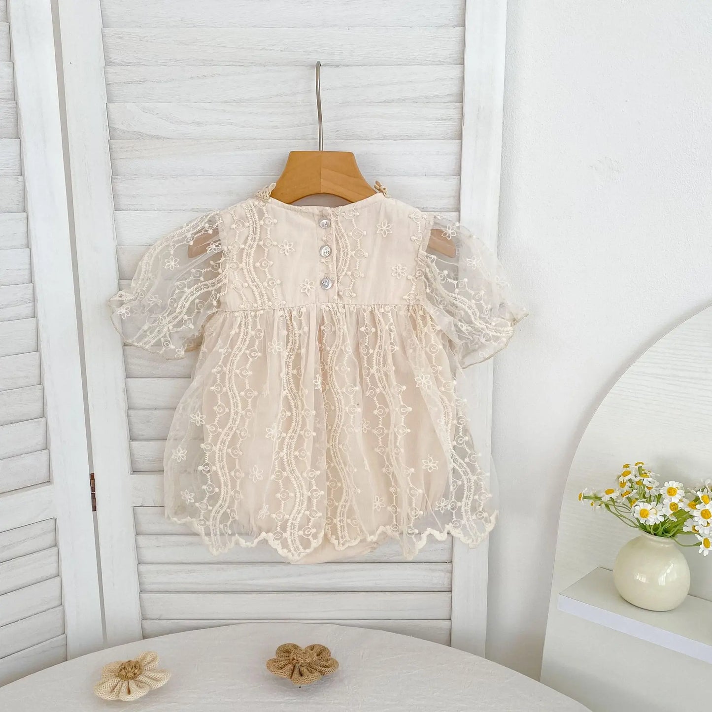 Nuevo vestido de hermanas para niñas pequeñas, vestidos de princesa de encaje, traje de verano para niñas, ropa infantil de algodón para hermanas gemelas