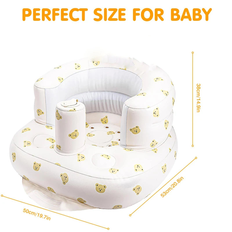 Asiento inflable para bebés de 3 a 36 meses, sofá para bebés con bomba de aire integrada, asiento Bumbo para aprender a sentarse, amamantar, acampar