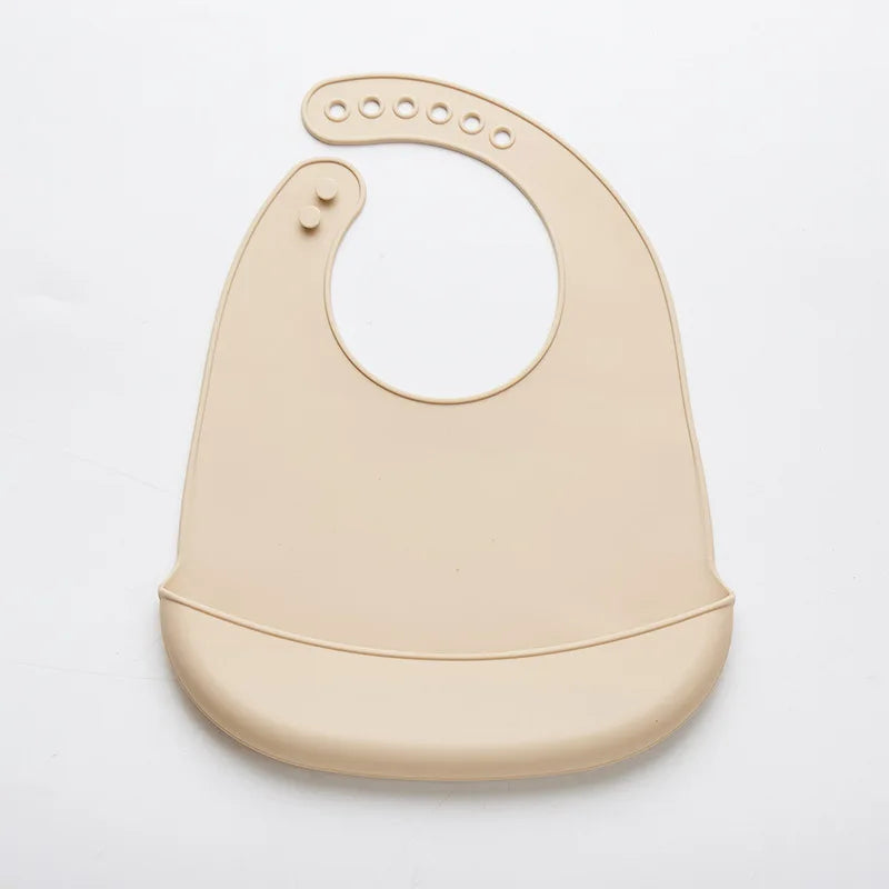 Baberos de silicona para bebés, babero impermeable para bebés, Color sólido, ajuste de 6 velocidades, bolsillo para Saliva, paños para eructar para niños, accesorios para recién nacidos
