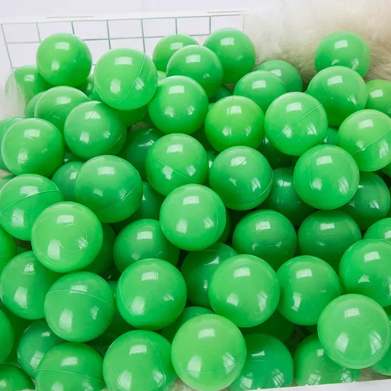 50 Uds. Bolas de plástico de colores para bebé, piscina de agua, pelota de ola oceánica, piscina para niños con aro de baloncesto, casa de juegos, tiendas de campaña al aire libre, accesorios de juguete
