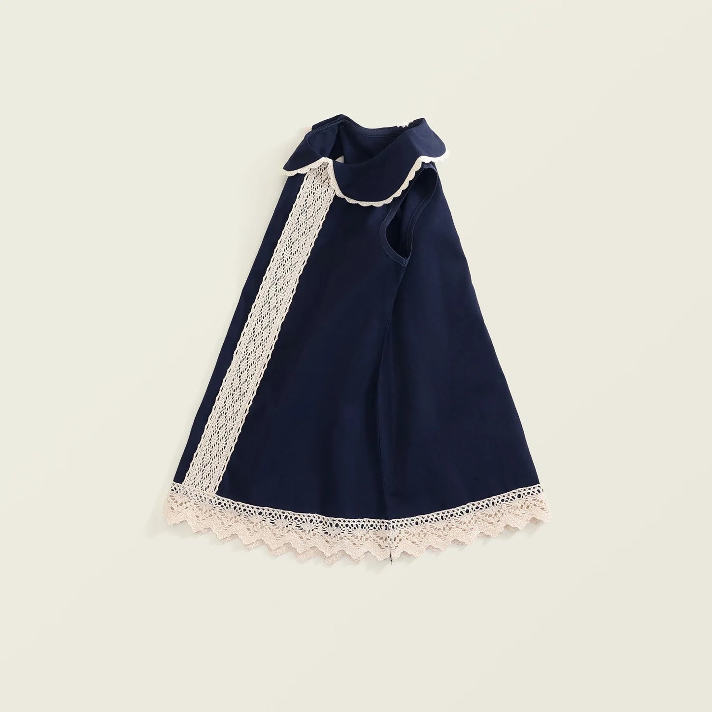 Vestido de retazos de encaje para niños verano 2025 nueva falda de chaleco sin mangas de encaje de estilo Retro para niñas