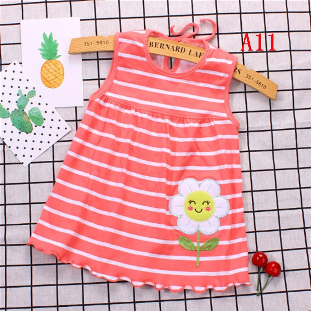 Vestido de algodón sin mangas para niñas, pelele para recién nacidos, traje Regular de línea A, novedad