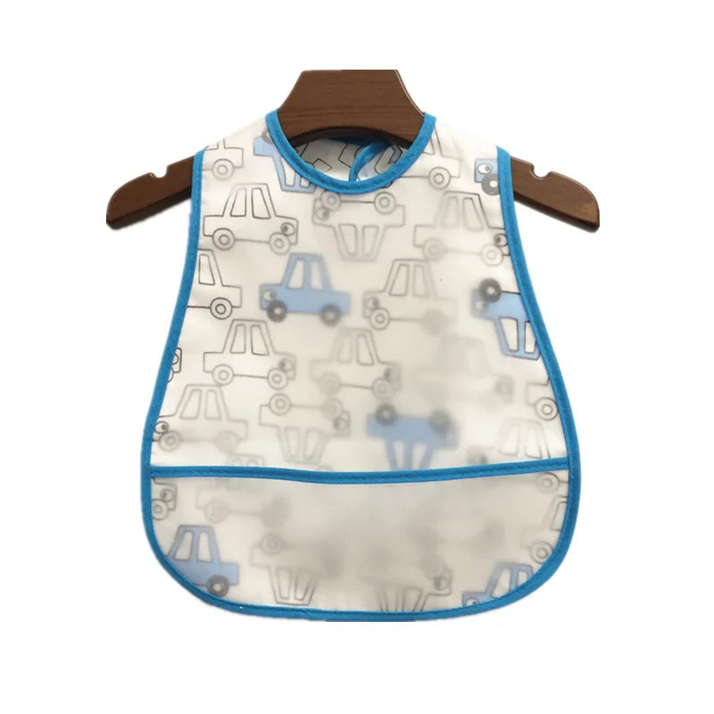 Baberos de alimentación para el almuerzo con bolsillo impermeable EVA con patrón de dibujos animados, Baberos ajustables para bebés, delantal bonito para niños, paños para eructar, novedad de 2023