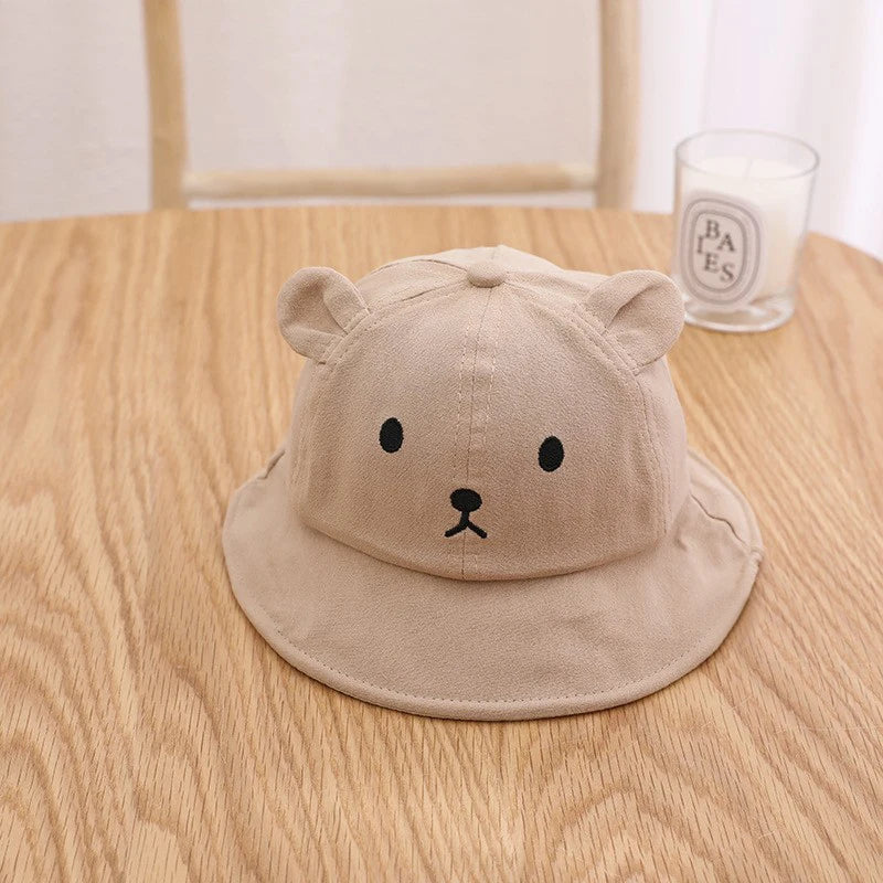 Lindo oso bebé cubo sombrero con orejas niño niña algodón niños sombrero de sol al aire libre verano niño Panamá gorra