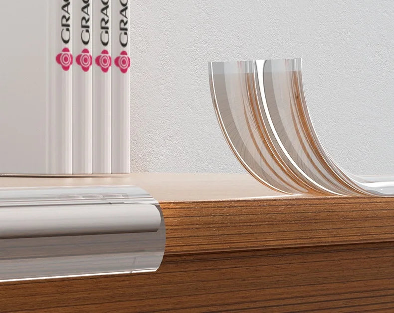 Tira de protección transparente de PVC para bebés con cinta de doble cara, protectores de esquina L para bordes de mesa de seguridad para niños, protectores de muebles