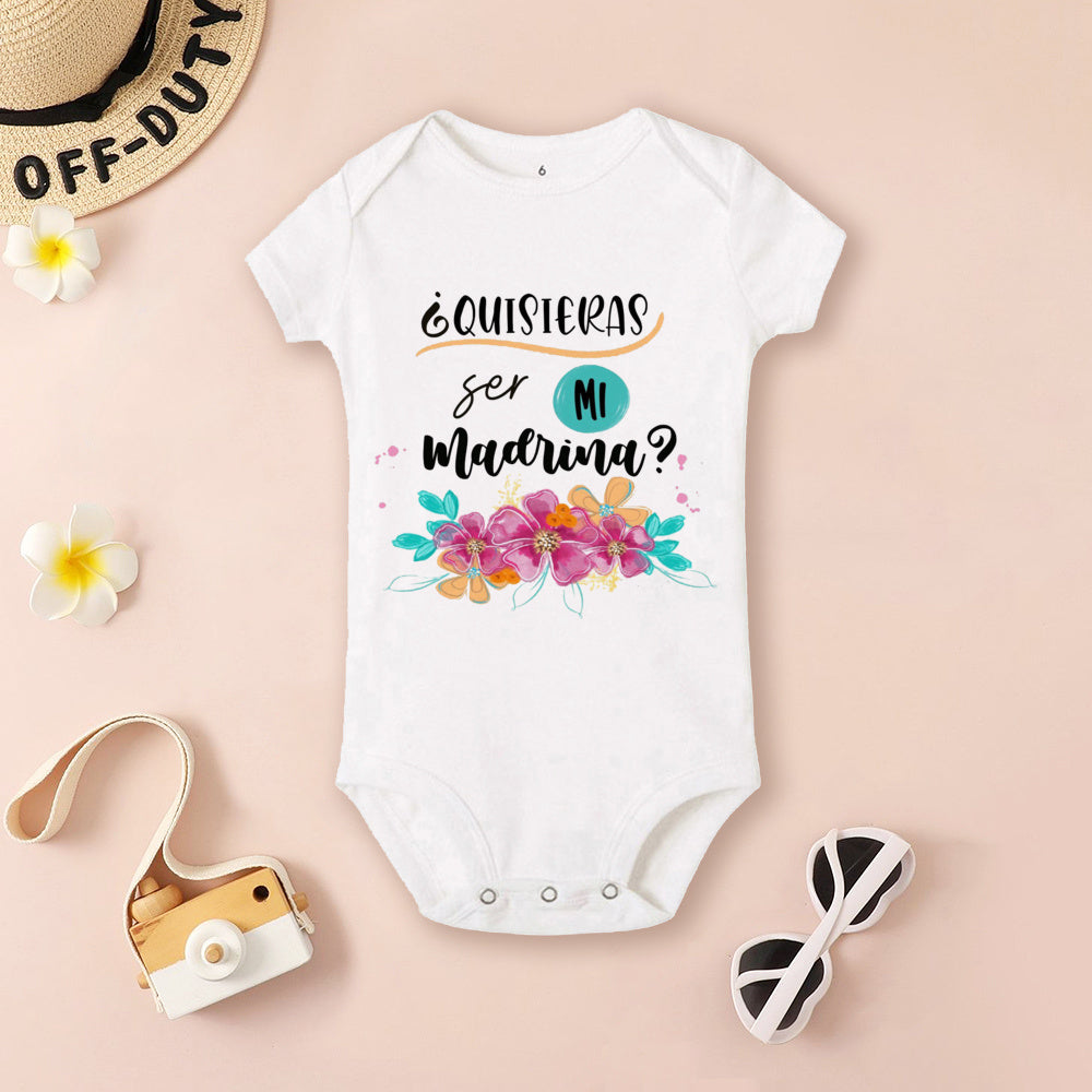 Be You Be My Godmother & Godfather-body con estampado para bebé, ropa de bautismo para Madrina Padrino, monos infantiles de verano