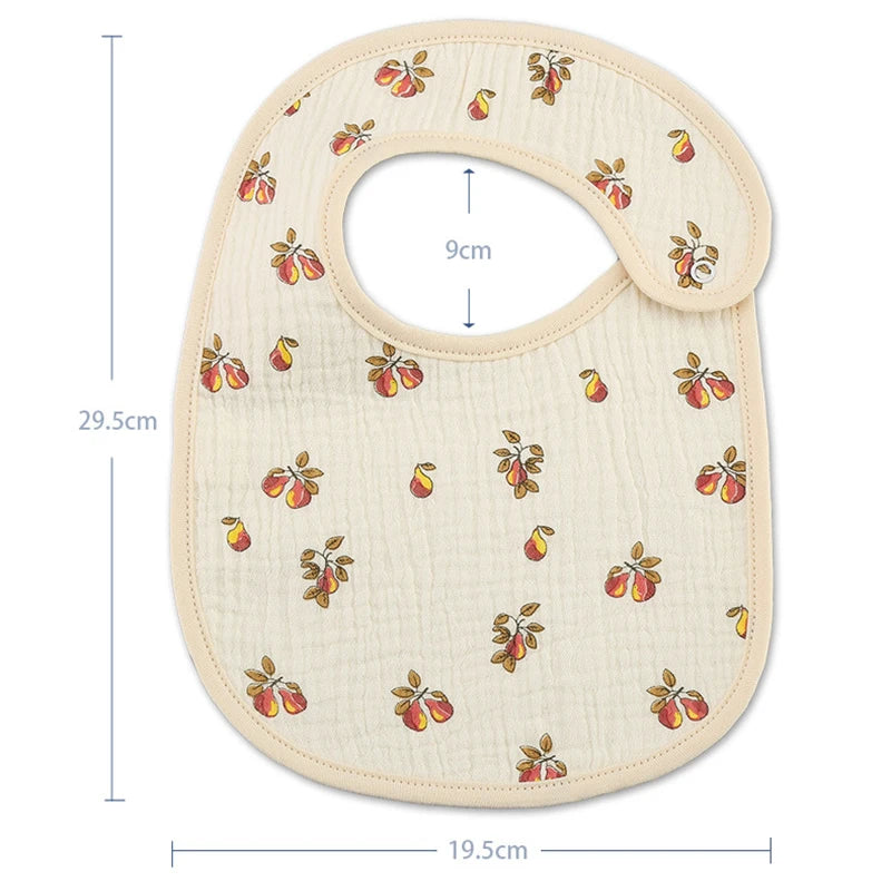Baberos de gasa de algodón para bebé recién nacido, paños impermeables para eructar, bufanda estampada, toalla de Saliva para niño pequeño, material de alimentación, 2 uds.