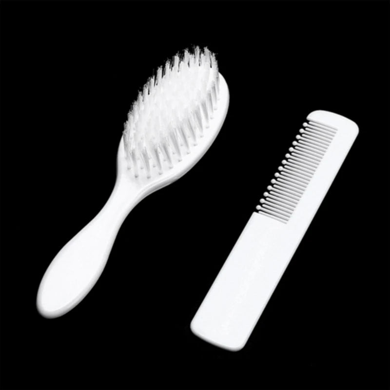 Gorros de cuna para recién nacido, juego de cepillarse el pelo suave, cepillo peine para el pelo de viaje para bebé, masaje de cabeza de baño para niño pequeño