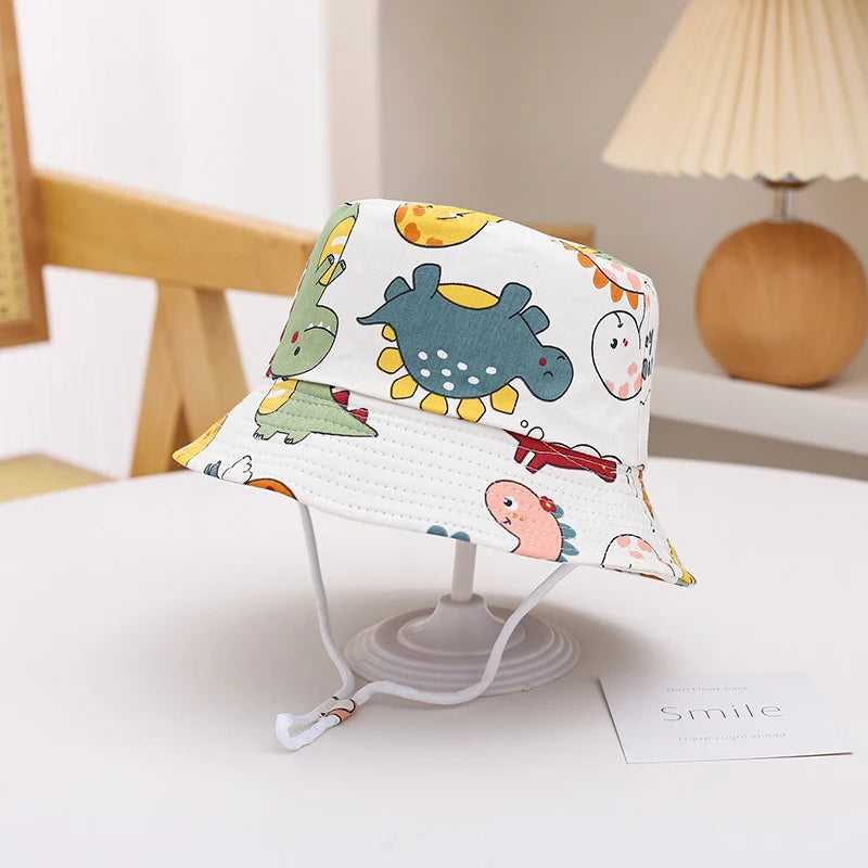 Sombrero de Sol de Panamá para bebé, gorra de pescador de dibujos animados para niño y niña, sombrero de cubo para bebé al aire libre, novedad de verano y otoño