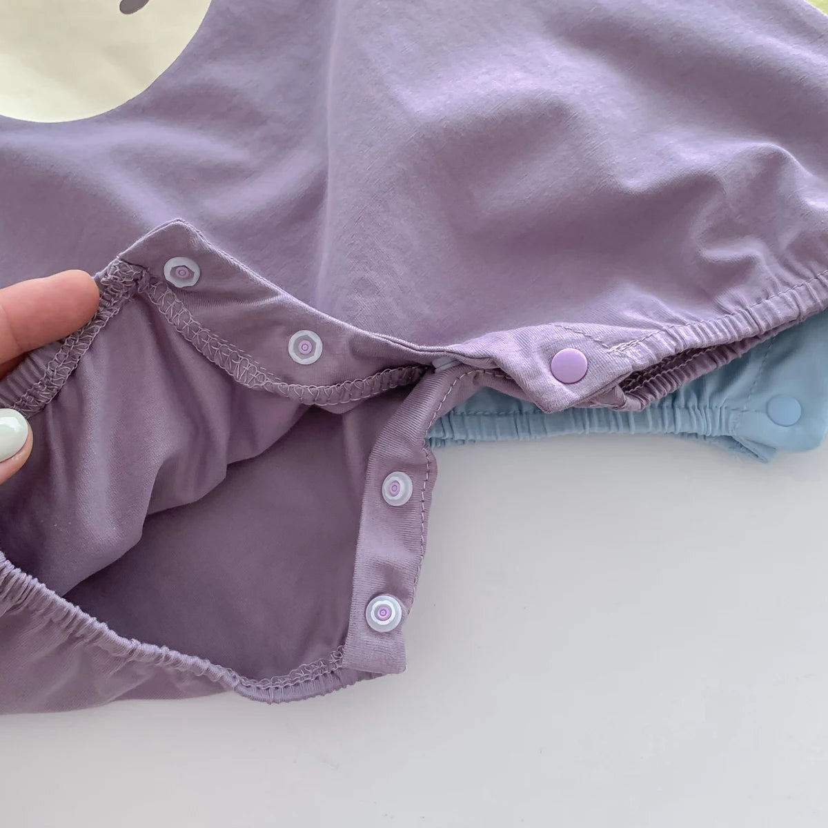 Mono de verano para bebé, mono de algodón suelto bonito con dibujos animados para bebé de 0 a 24 meses