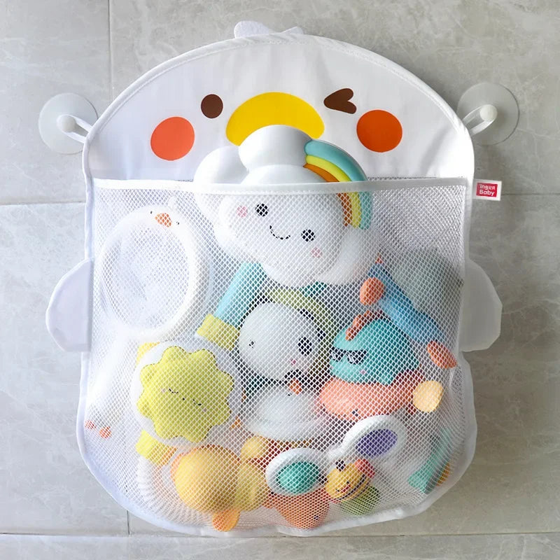 Juguete para Baby Shower, bolsa de almacenamiento de juguetes con forma de rana y pato, ventosa fuerte, bolsa de juego para Baby Shower, organizador de baño, juguete de agua
